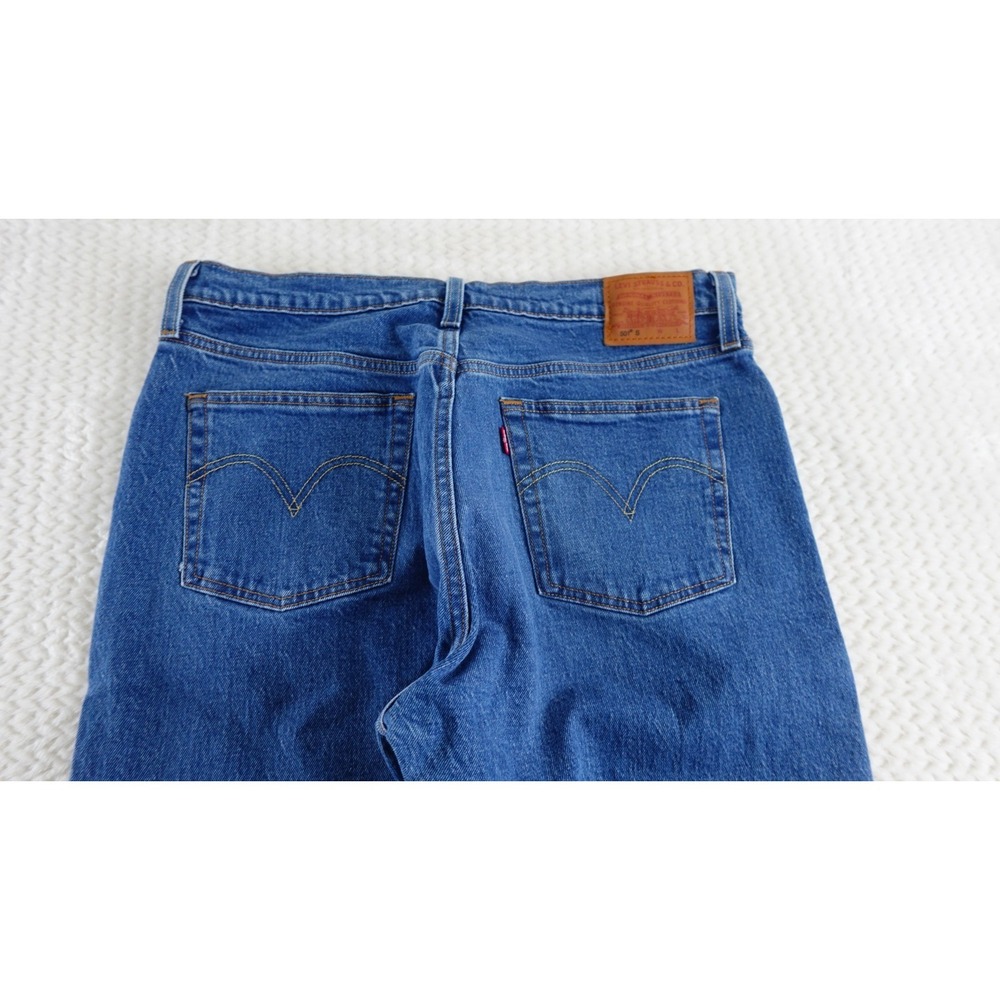 Levi's 501 Skinny Jeans FITS 27x27 Button Fly Medium Wash Denim Red Tab - Picture 5 of 16